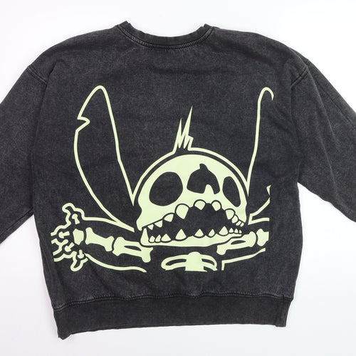 Disney at George Men's Black Stitch Graphic Pullover Sweatshirt M