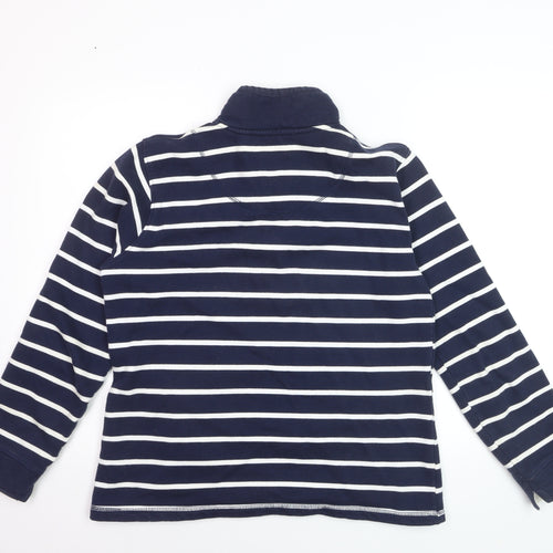Crew Clothing Company Women's Navy Stripe Cotton Henley Sweatshirt Size 10