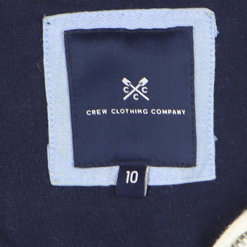 Crew Clothing Company Women's Navy Stripe Cotton Henley Sweatshirt Size 10