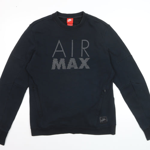 Nike Men’s Black Air Max Pullover Sweatshirt M Crew Neck Sportswear