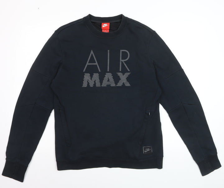 Nike Men’s Black Air Max Pullover Sweatshirt M Crew Neck Sportswear