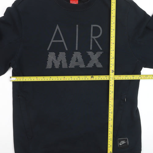 Nike Men’s Black Air Max Pullover Sweatshirt M Crew Neck Sportswear