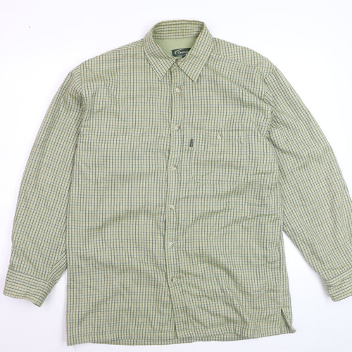 Champion Men's Green Check Flannel Button-Up Shirt M Regular Fit