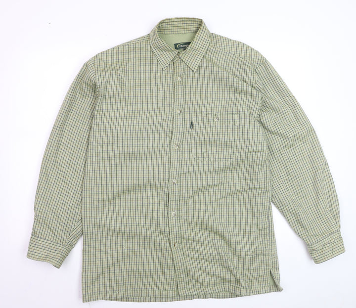 Champion Men's Green Check Flannel Button-Up Shirt M Regular Fit
