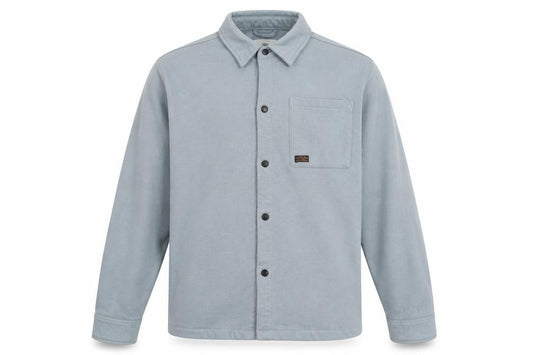 Front view of Tokyo Laundry Men’s Grey XL Button-Up Casual Shirt Long Sleeve Cotton Blend