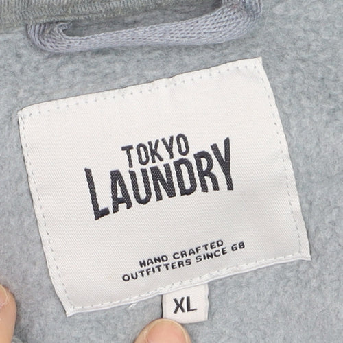 Tokyo Laundry Men’s Grey XL Button-Up Casual Shirt Long Sleeve Cotton Blend