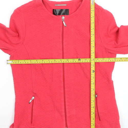 Barbara Lebek Womens Pink Zip Up Jacket Size 14 Casual Knit