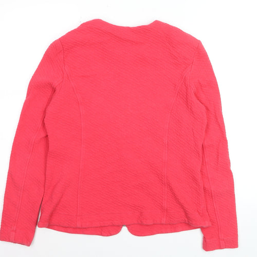 Barbara Lebek Womens Pink Zip Up Jacket Size 14 Casual Knit