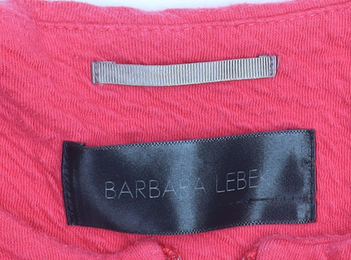 Barbara Lebek Womens Pink Zip Up Jacket Size 14 Casual Knit