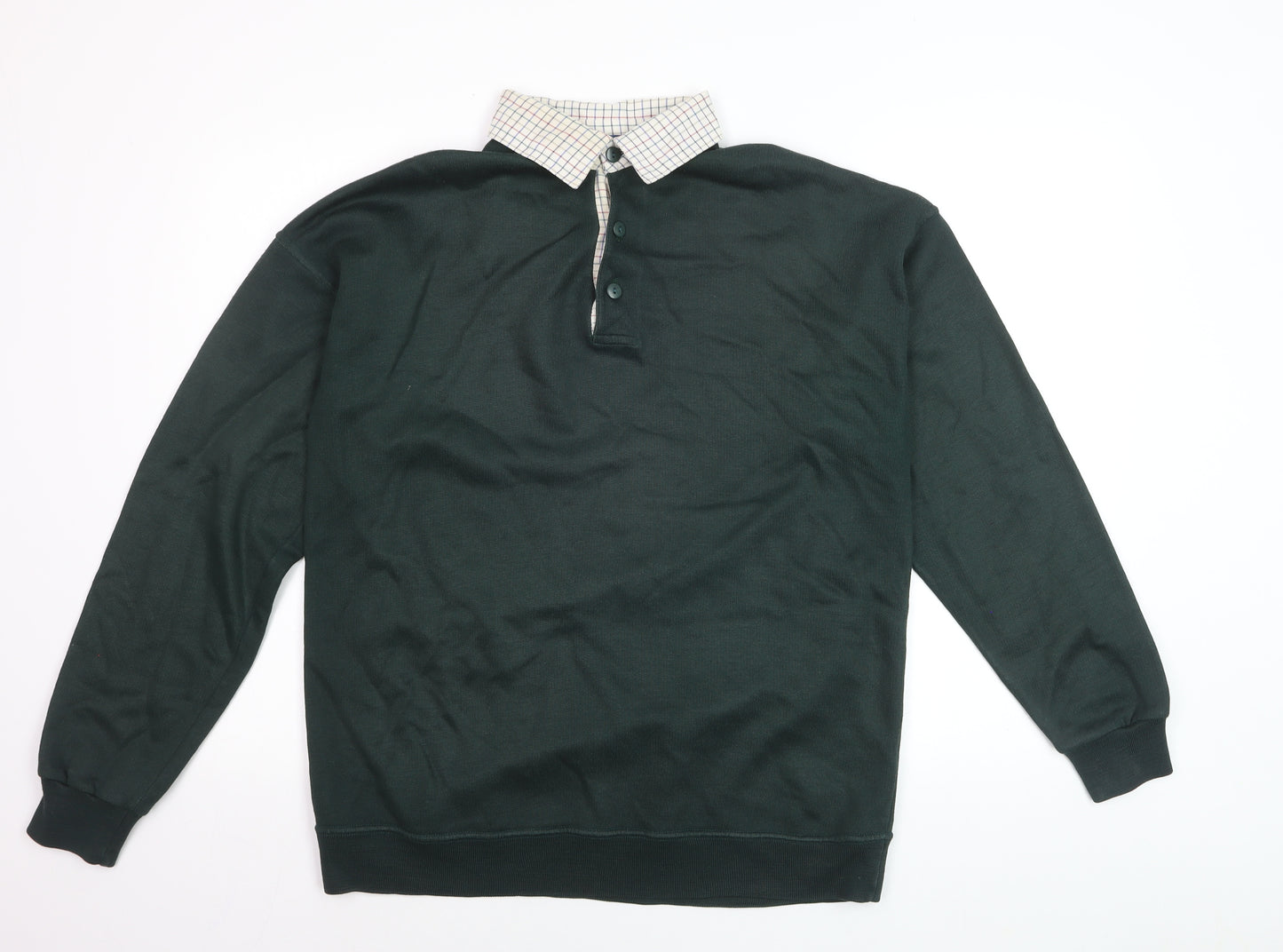 Amundsen Men's Green Collared Henley Jumper Size S