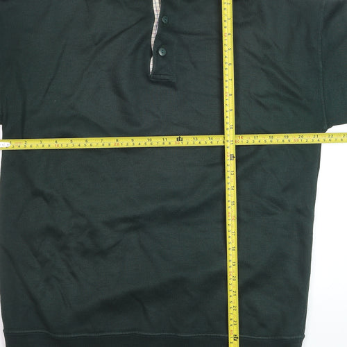Amundsen Men's Green Collared Henley Jumper Size S