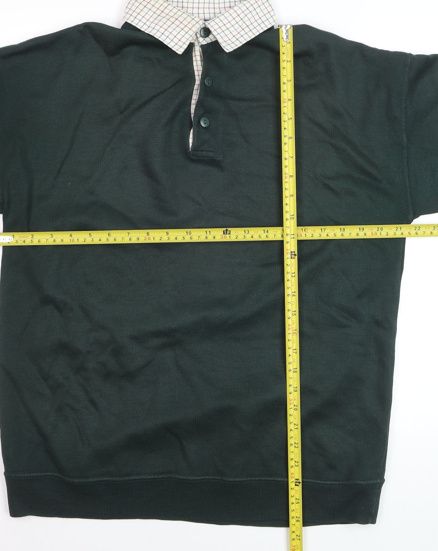 Amundsen Men's Green Collared Henley Jumper Size S