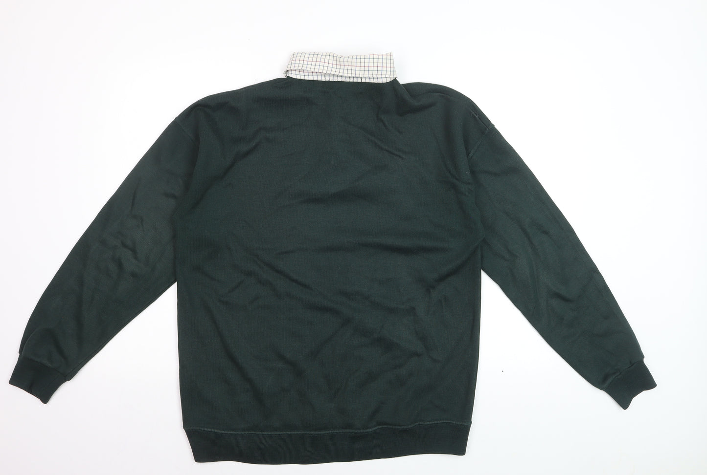 Amundsen Men's Green Collared Henley Jumper Size S