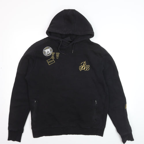 Bee Inspired Men's Black Embroidered Pullover Hoodie Size M
