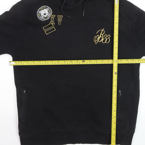 Bee Inspired Men's Black Embroidered Pullover Hoodie Size M