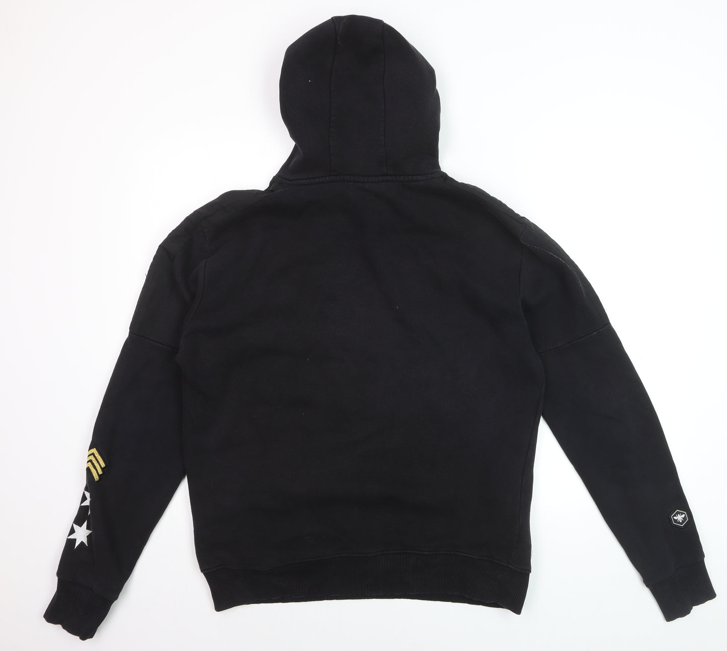Bee Inspired Men's Black Embroidered Pullover Hoodie Size M