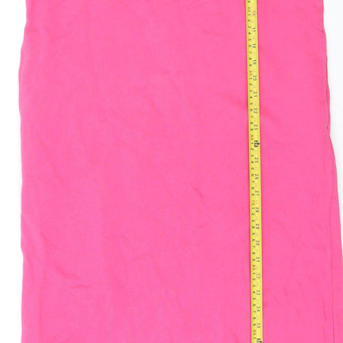 ASOS DESIGN Womens Pink Long Sleeve Midi T-Shirt Dress Size 10