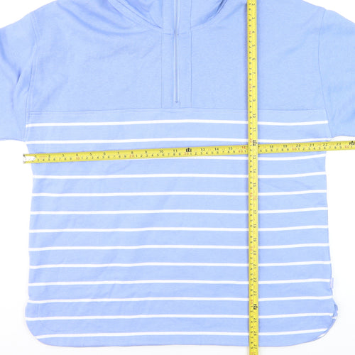 Regatta Womens Blue 1/4 Zip Striped Pullover Sweatshirt Size 14