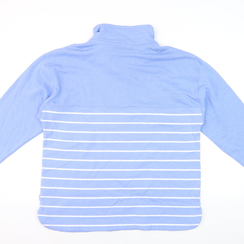 Regatta Womens Blue 1/4 Zip Striped Pullover Sweatshirt Size 14