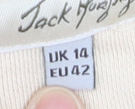 Jack Murphy Women's Beige Full Zip Hoodie UK 14 Cotton Casual