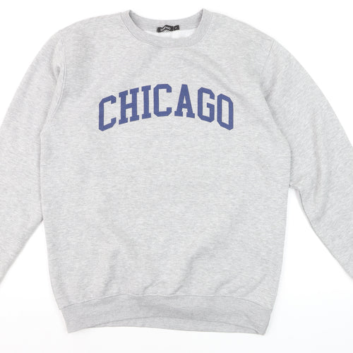 Boohoo Women's Grey 'Chicago' Pullover Sweatshirt Size S