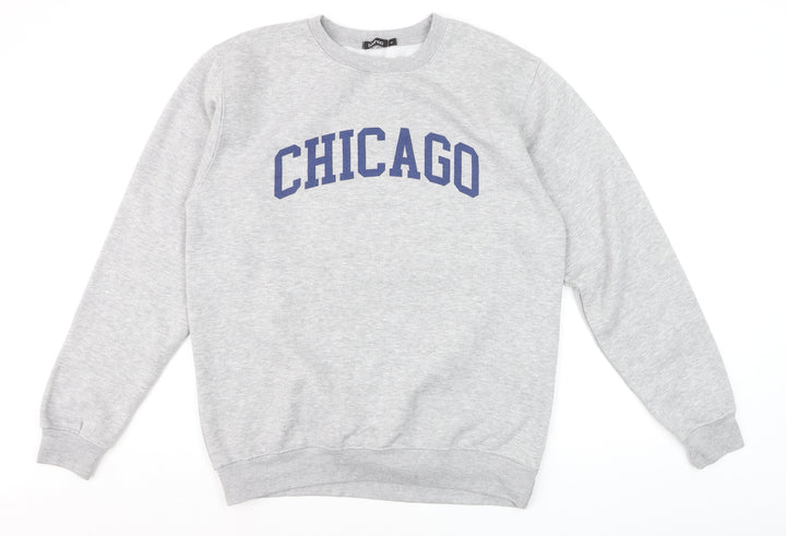 Boohoo Women's Grey 'Chicago' Pullover Sweatshirt Size S