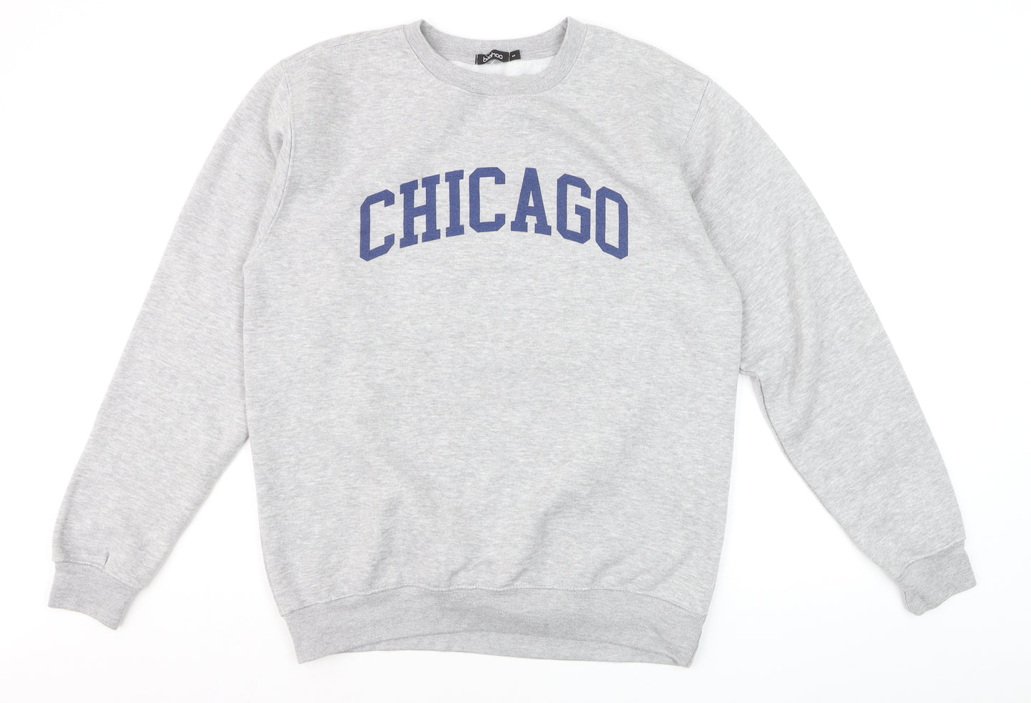 Boohoo Women's Grey 'Chicago' Pullover Sweatshirt Size S