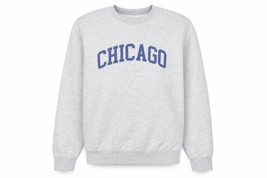 Front view of Boohoo Women's Grey 'Chicago' Pullover Sweatshirt, size S