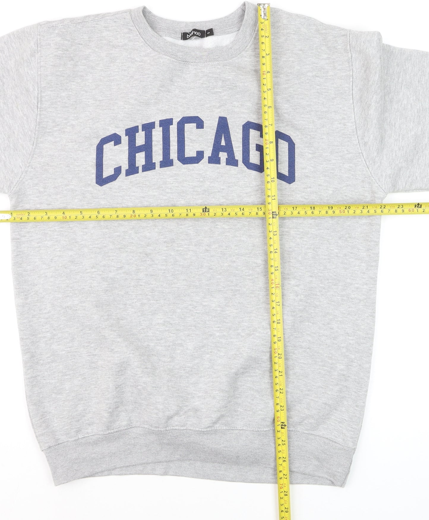 Boohoo Women's Grey 'Chicago' Pullover Sweatshirt Size S