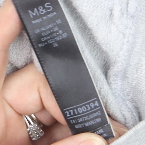 Marks and Spencer Peanuts Grey Marl Women’s Sweatshirt Size 10 Snoopy Graphic Classic Crew Neck