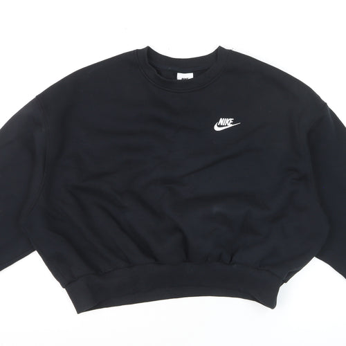 Nike Women's Black Cotton Blend Pullover Sweatshirt Size M