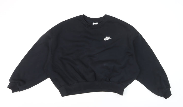 Nike Women's Black Cotton Blend Pullover Sweatshirt Size M