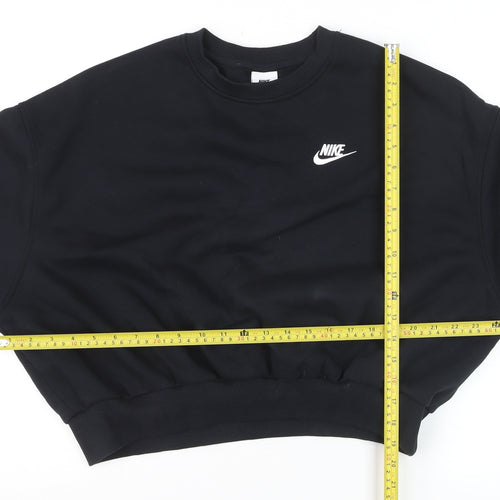 Nike Women's Black Cotton Blend Pullover Sweatshirt Size M