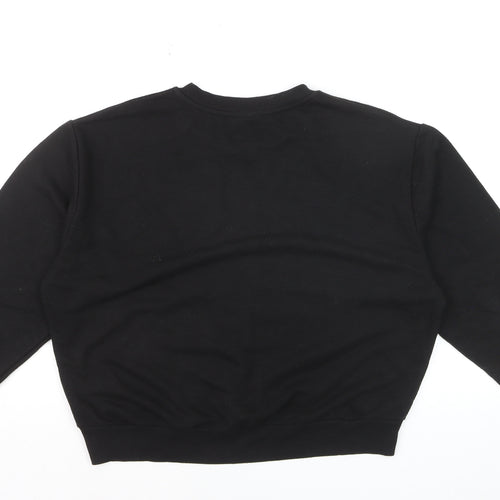 Topshop Petite Black Floral Embroidered Pullover Jumper UK 8