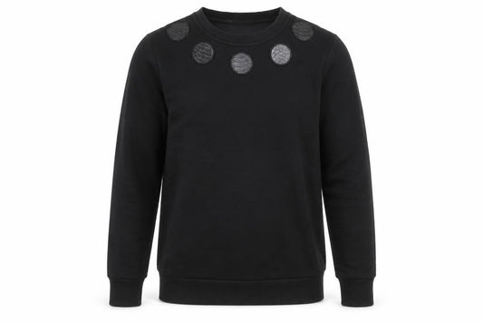 Front view of Black Bananas Men's Black Small Crew Neck Pullover Sweatshirt