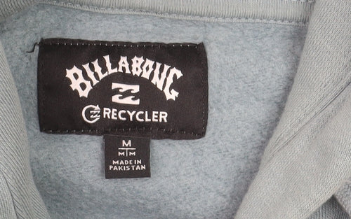 Billabong Men's Blue Pullover Hoodie Size M Fleece Logo Sweatshirt