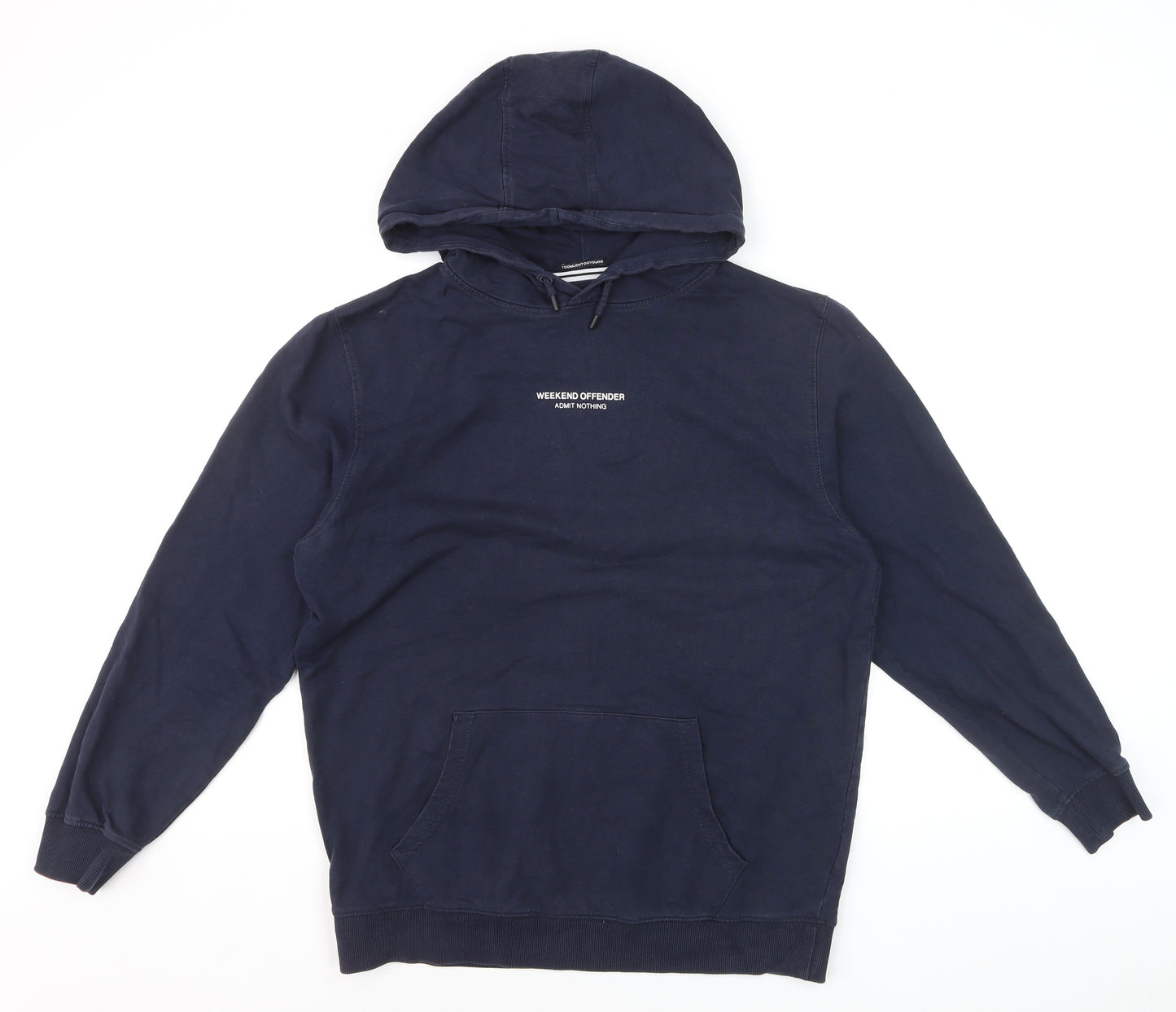 Weekend Offender Men's Blue Pullover Hoodie M Cotton Logo Sweatshirt