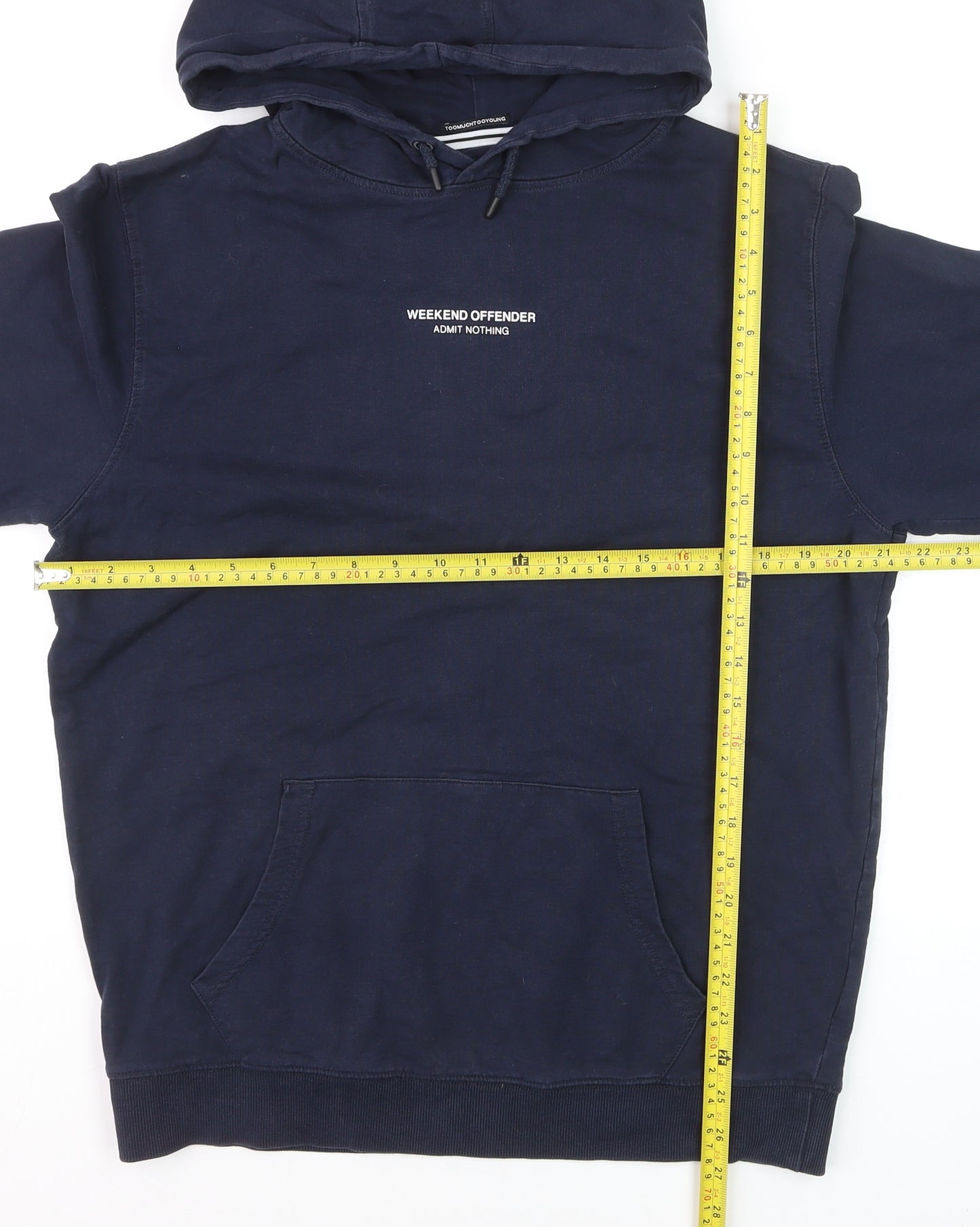 Weekend Offender Men's Blue Pullover Hoodie M Cotton Logo Sweatshirt