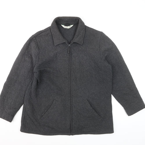 Jumper Men's Grey Full Zip Cotton Blend Casual Jacket M