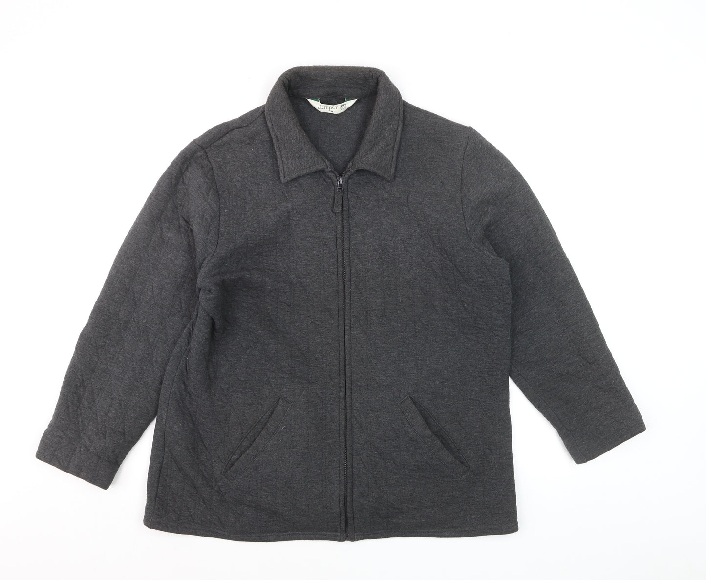 Jumper Men's Grey Full Zip Cotton Blend Casual Jacket M