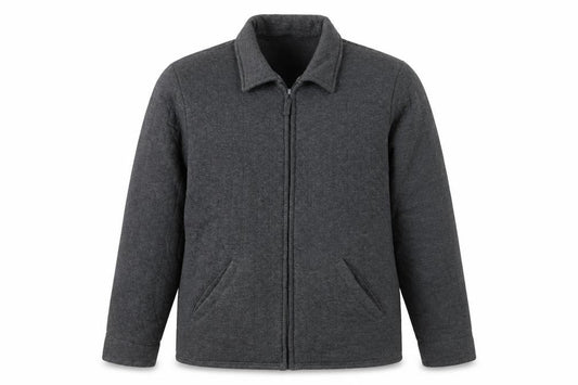 Front view of Jumper Men's Grey Full Zip Cotton Blend Casual Jacket M