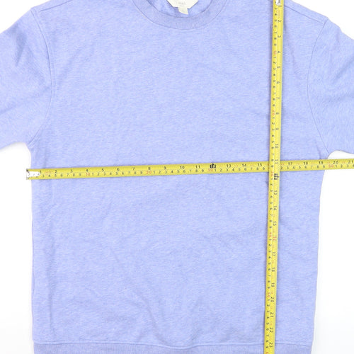 Marks and Spencer Women Blue Mix Cotton Blend Crew Neck Sweatshirt Size 8
