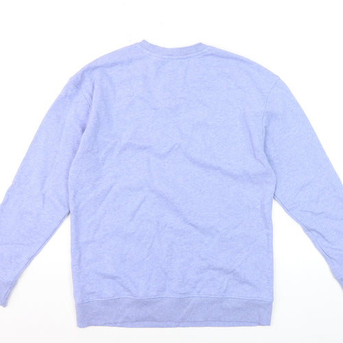 Marks and Spencer Women Blue Mix Cotton Blend Crew Neck Sweatshirt Size 8