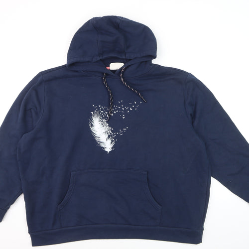 Mountain Warehouse Women's Navy Pullover Hoodie Size 22 Feather Print