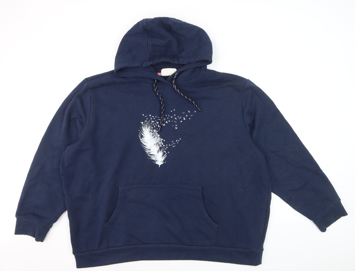 Mountain Warehouse Women's Navy Pullover Hoodie Size 22 Feather Print