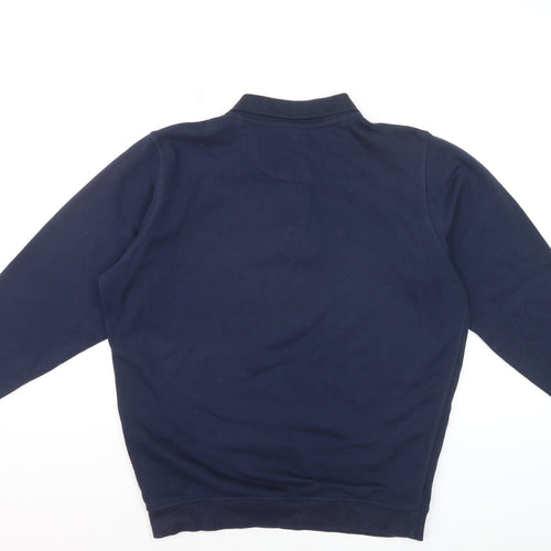 James Pringle Men's Blue Long Sleeve Cotton Polo Shirt Size M