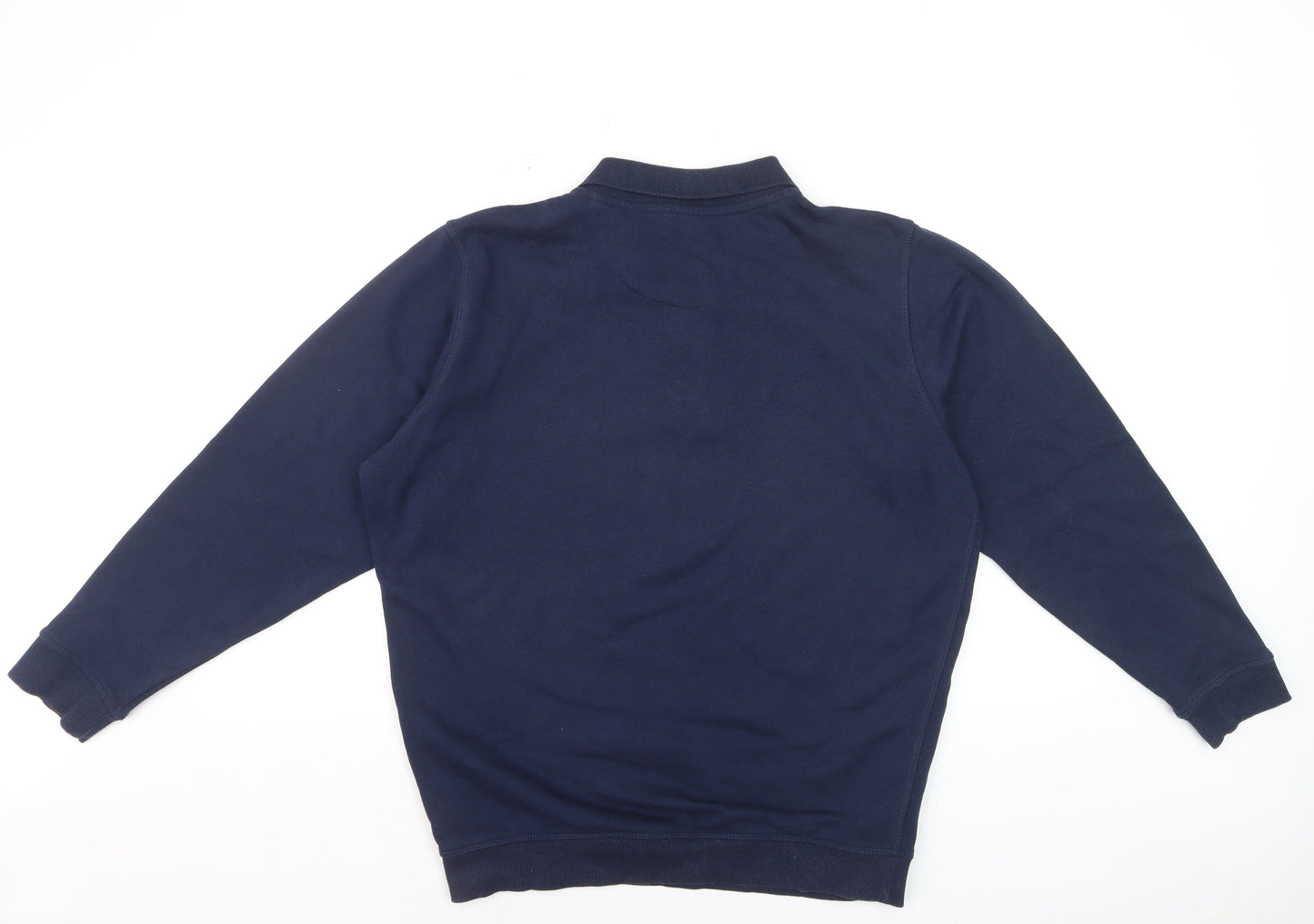 James Pringle Men's Blue Long Sleeve Cotton Polo Shirt Size M