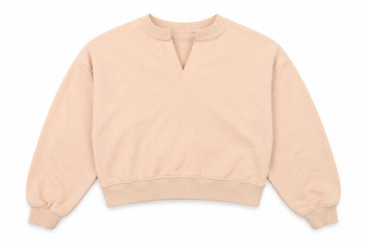 Front view of Missguided Women Beige UK 8 Pullover Sweatshirt Relaxed Fit