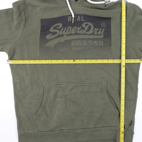 Superdry Men's Green 2XL Pullover Hoodie with Logo Print