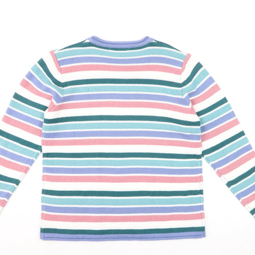 ISLE Women’s Multicoloured Striped Crew Neck Knit Jumper Size S 10-12